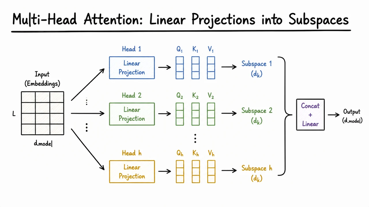 6. Multi-Head Attention: Linear Projections into Subspaces