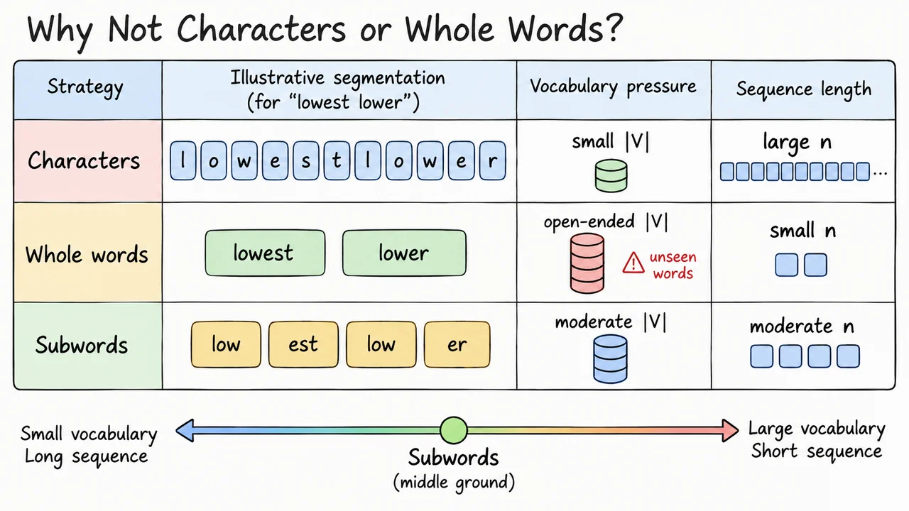Why Not Characters or Whole Words?