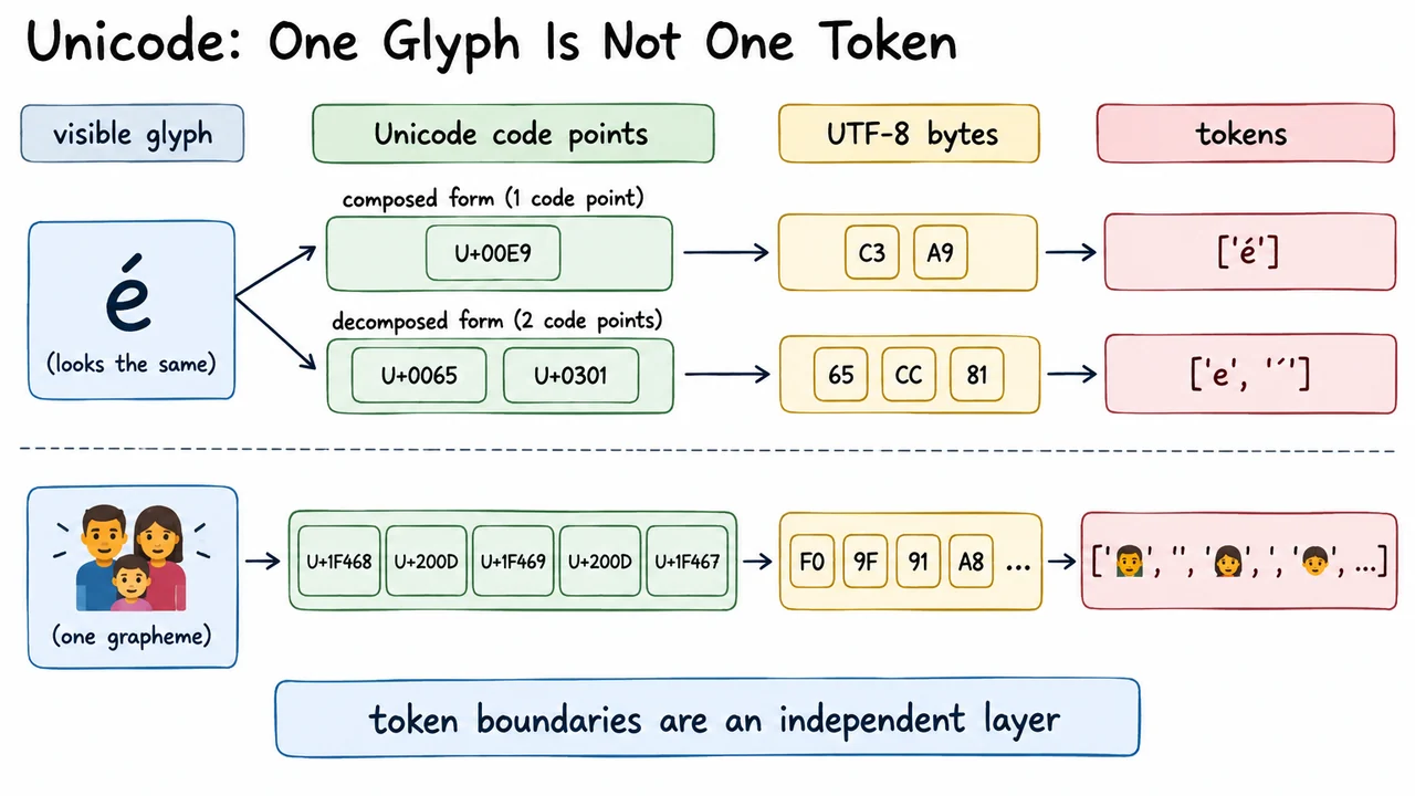 Unicode: One Glyph Is Not One Token