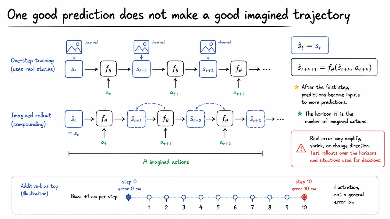 One good prediction does not make a good imagined trajectory