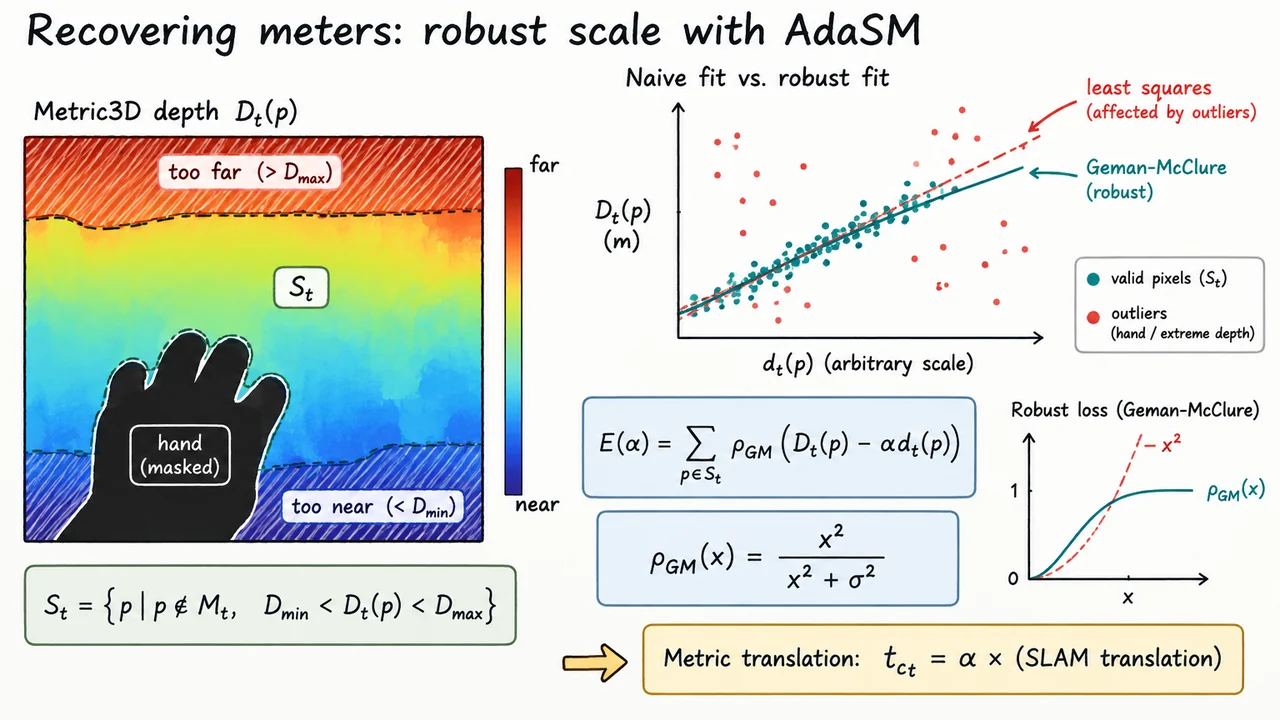 Recovering meters: robust scale with AdaSM