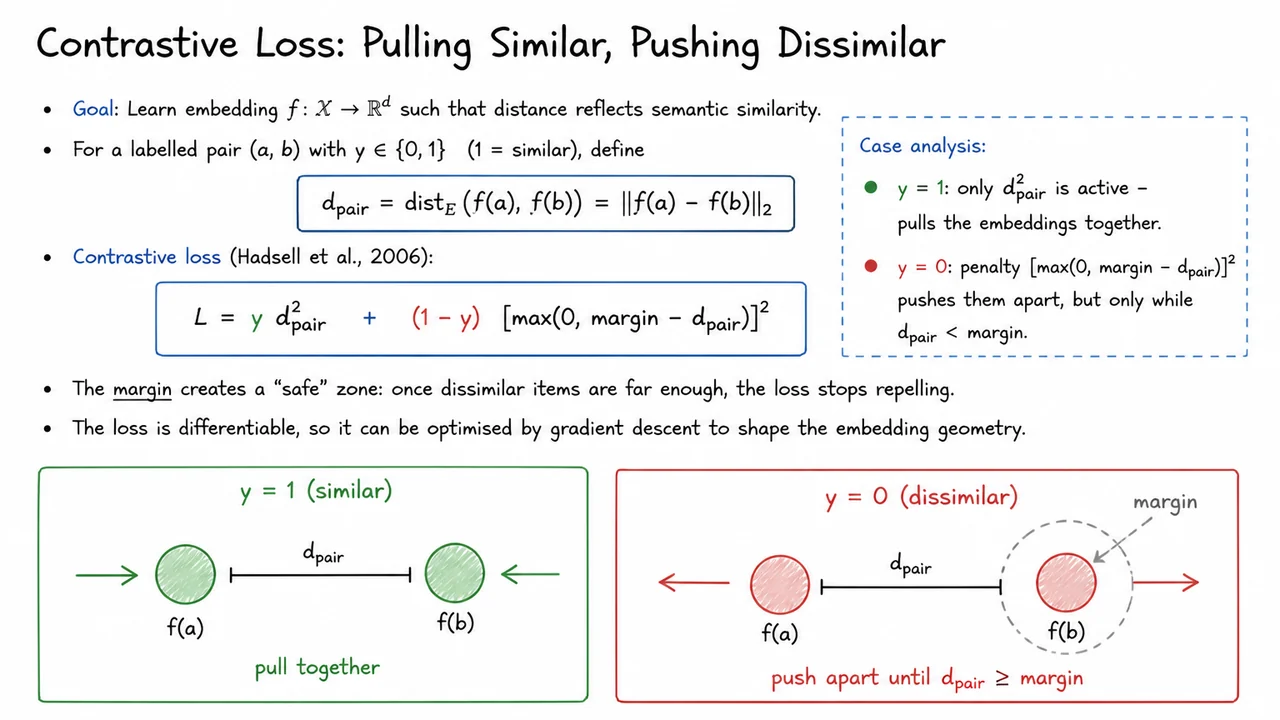 4. Contrastive Loss: Pulling Similar, Pushing Dissimilar