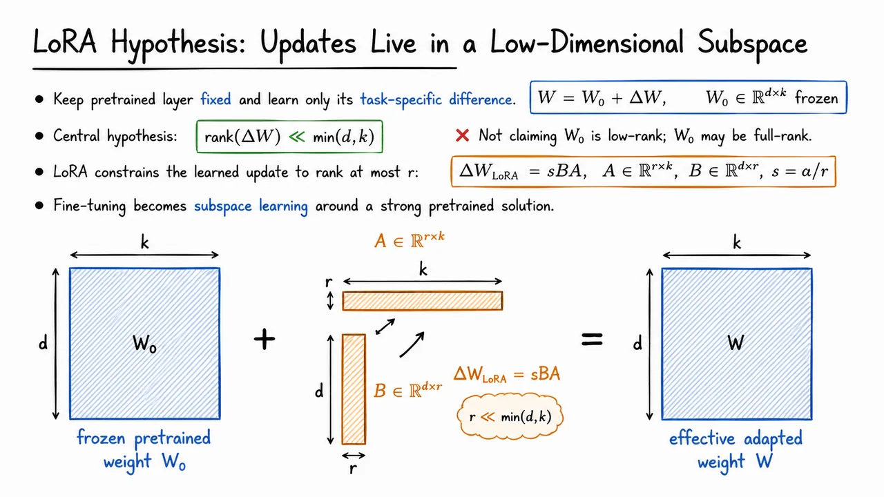 4. LoRA Hypothesis: Updates Live in a Low-Dimensional Subspace
