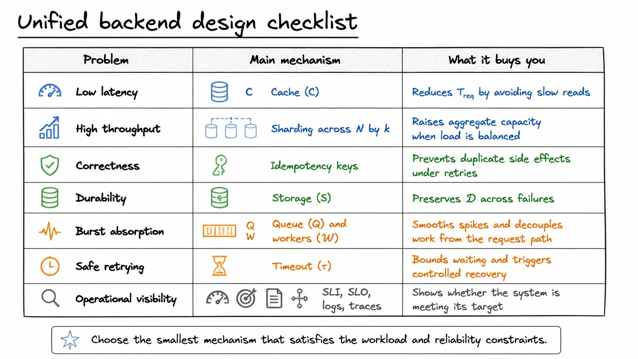 15. Unified backend design checklist