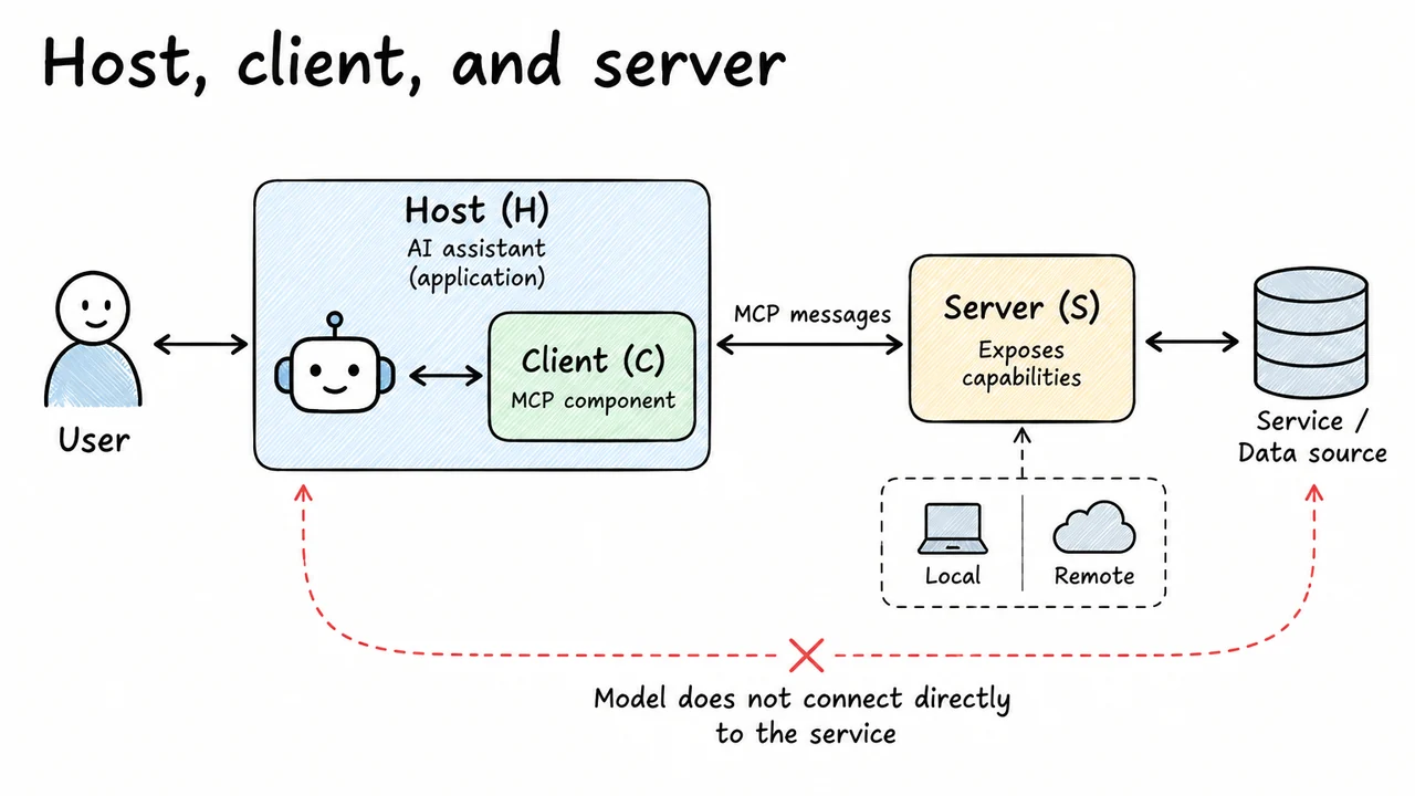 Host, client, and server