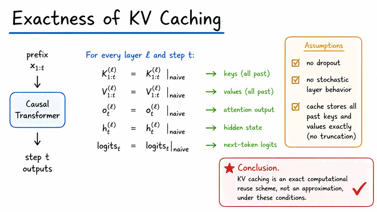 7. Exactness of KV Caching