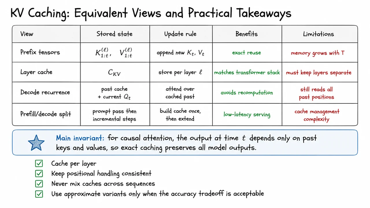 15. KV Caching: Equivalent Views and Practical Takeaways