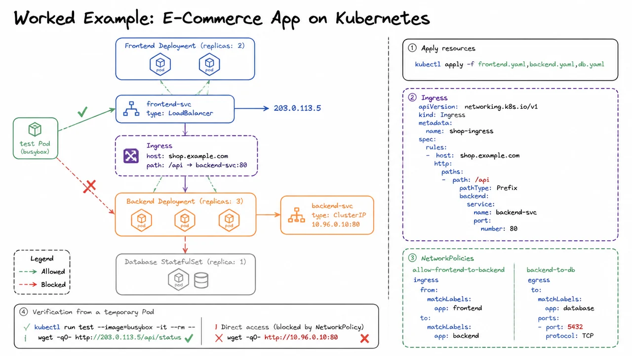 14. Worked Example: E‑Commerce App on Kubernetes