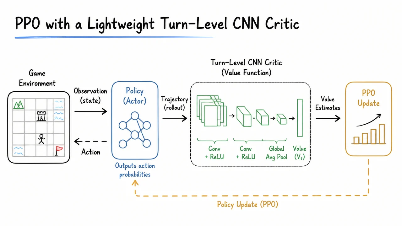 5. PPO with a Lightweight Turn-Level CNN Critic