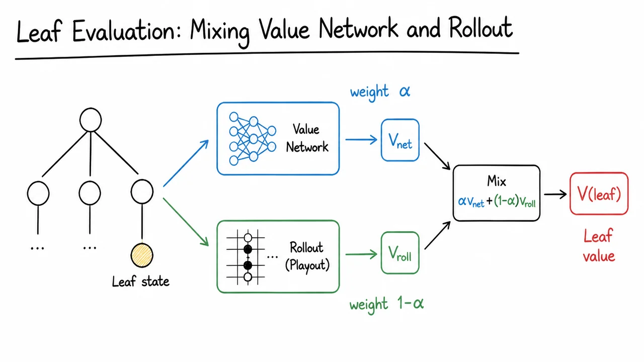 10. Leaf Evaluation: Mixing Value Network and Rollout