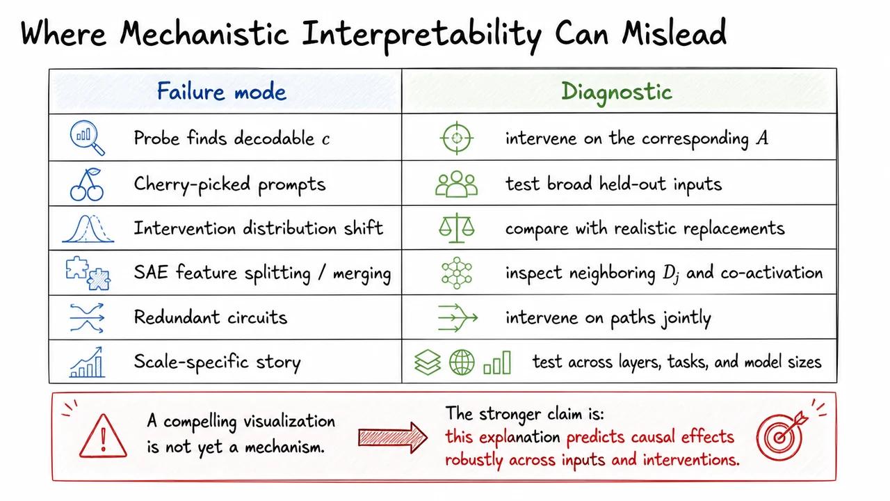 Where Mechanistic Interpretability Can Mislead