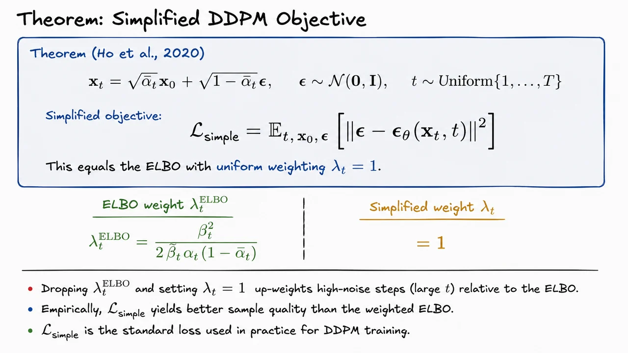 8. Theorem: Simplified DDPM Objective