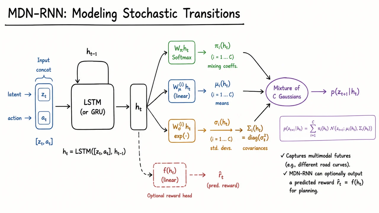 13. MDN-RNN: Modeling Stochastic Transitions