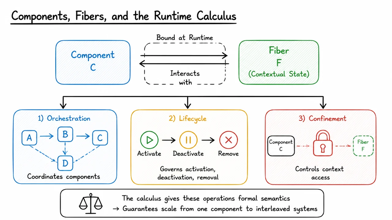 Components, Fibers, and the Runtime Calculus