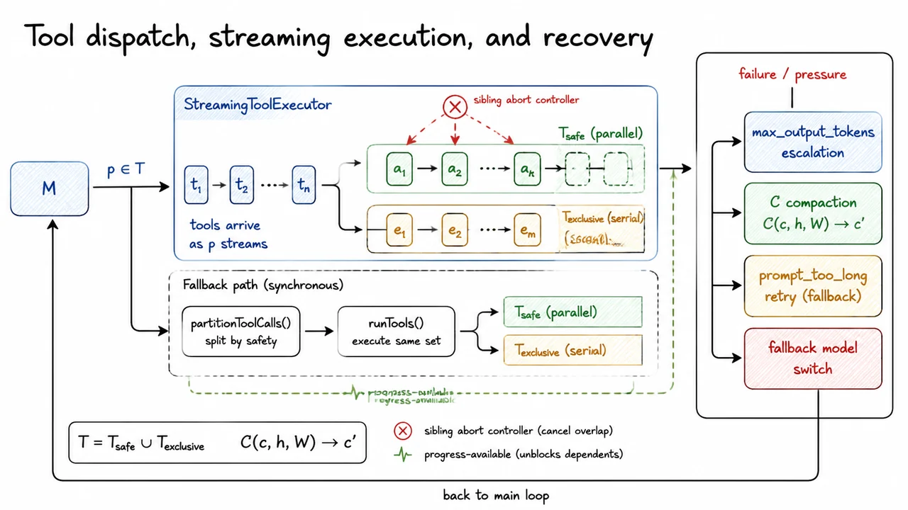 7. Tool dispatch, streaming execution, and recovery