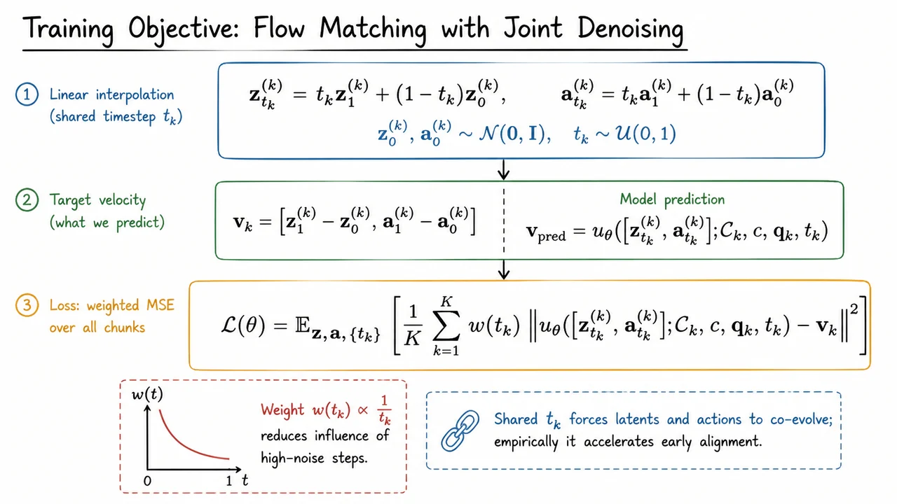 6. Training Objective: Flow Matching with Joint Denoising